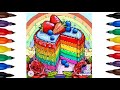 HOW TO COLOR CAKE| Rainbow cake for kids TAP TO COLOR FUN ART| 100 colors for boys and girls Basic
