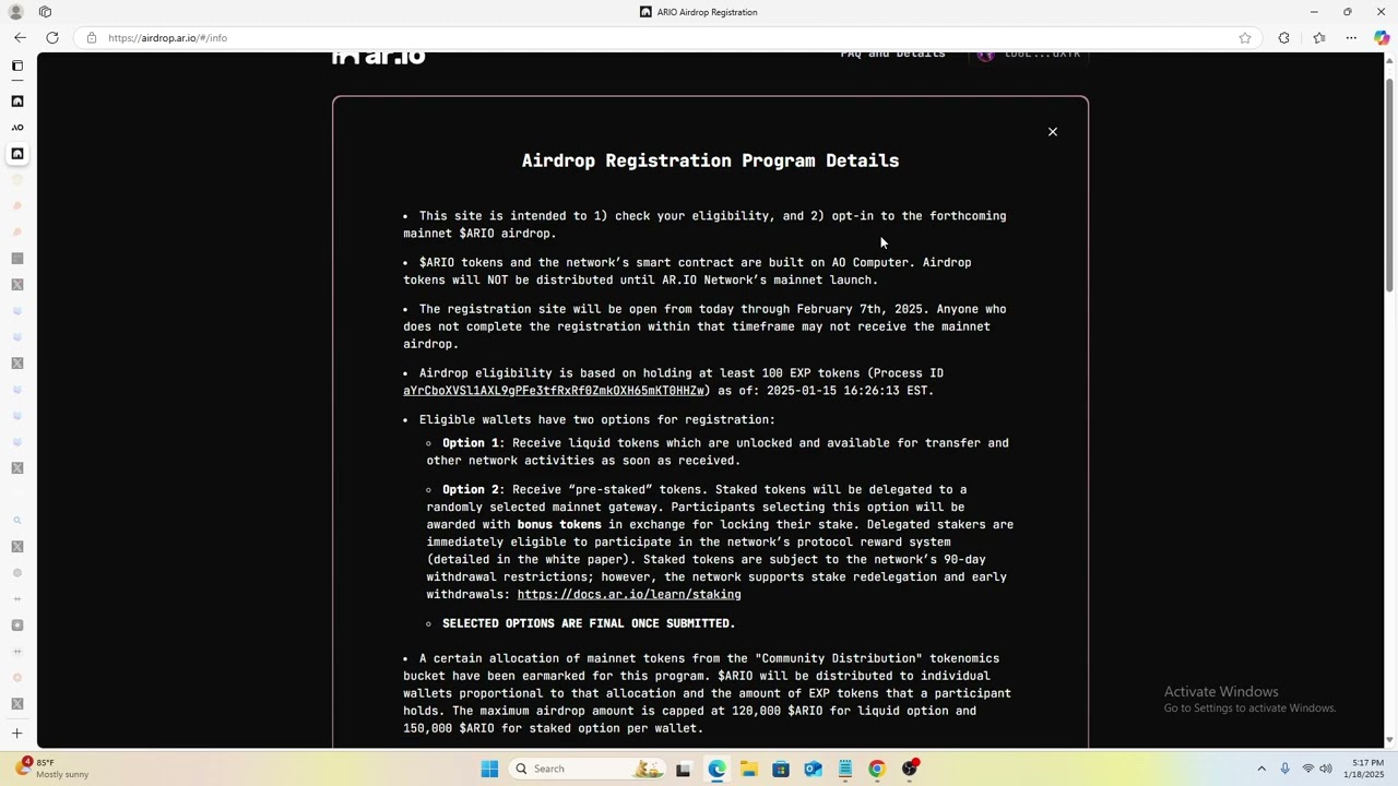 Register To Claim Your $AR Airdrop On AOComputer ASAP