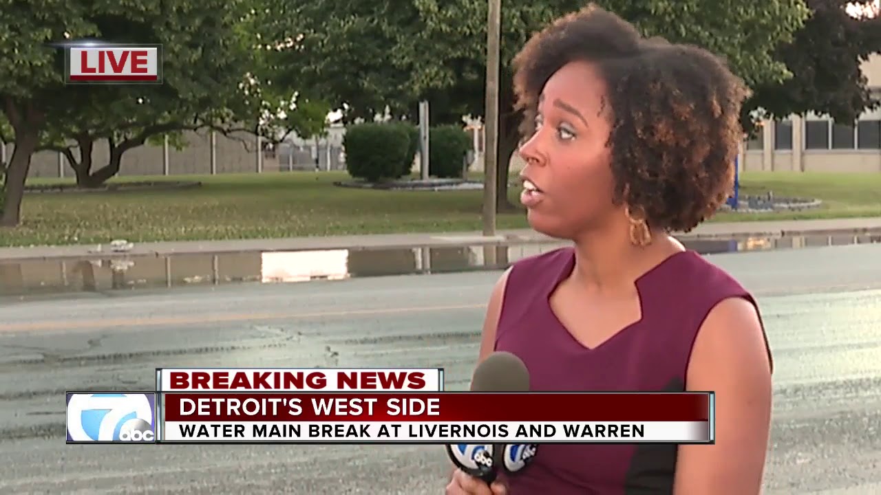 Crews working on water main break on Detroit's west side - YouTube