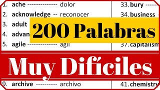 Palabras difíciles de pronunciar en inglés americano 200 vocablos con significado en español