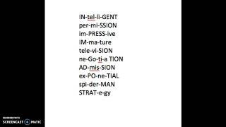 polysyllabic words