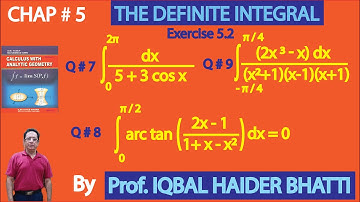 Ch# 5|The Definite Integral |Ex 5.2 Q 7 to 9 |Calculus & Analytic Geometry by SM Yusuf Lec 5