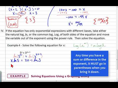 Math 2412 Sec 5.6 Solving Logarithmic and Exponential Equations - YouTube
