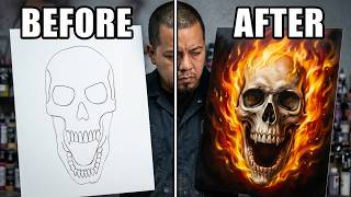 How to Airbrush a Skull on Fire