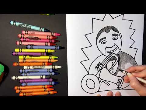 Louis Armstrong Drawing Lesson, Step by Step, Drawing Guide, by