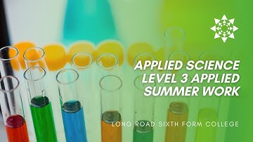 Applied Science Level 3 Summer Work 2021