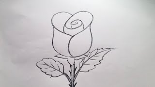 how to draw rose drawing easy step by step@DrawingTalent