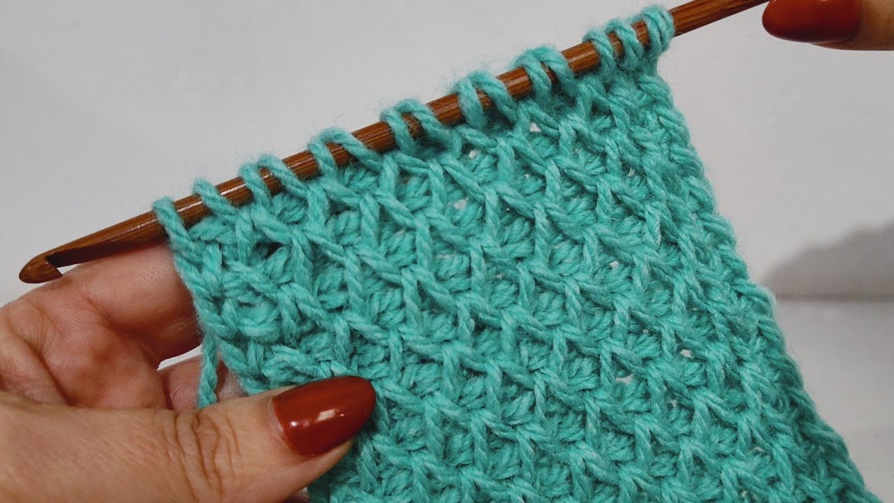 Ponto Favo em Crochê Tunisiano
