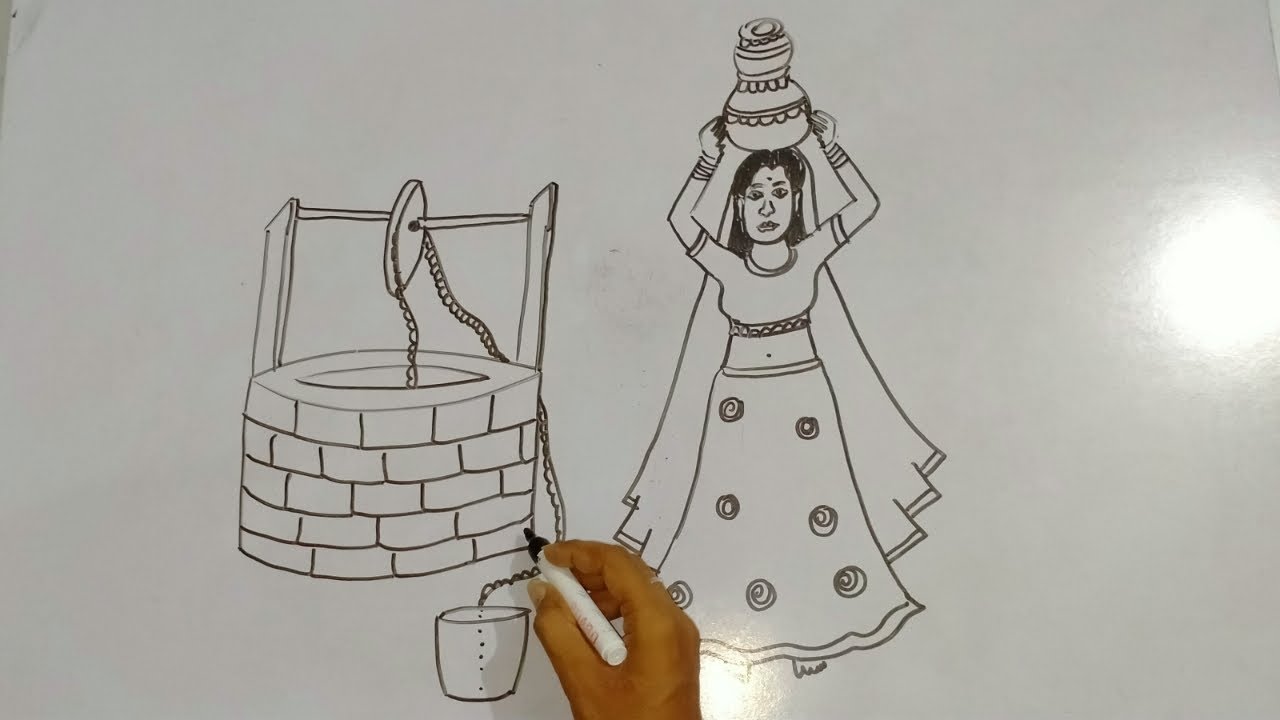Scenery drawing 🎨 How to draw scenery easily 💕 चित्र बनाना सीखे 🌹 चित्र  बनाने का आसान तरीका - YouTube