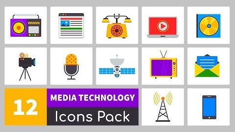 Media Icons Pack Stock Motion Graphics