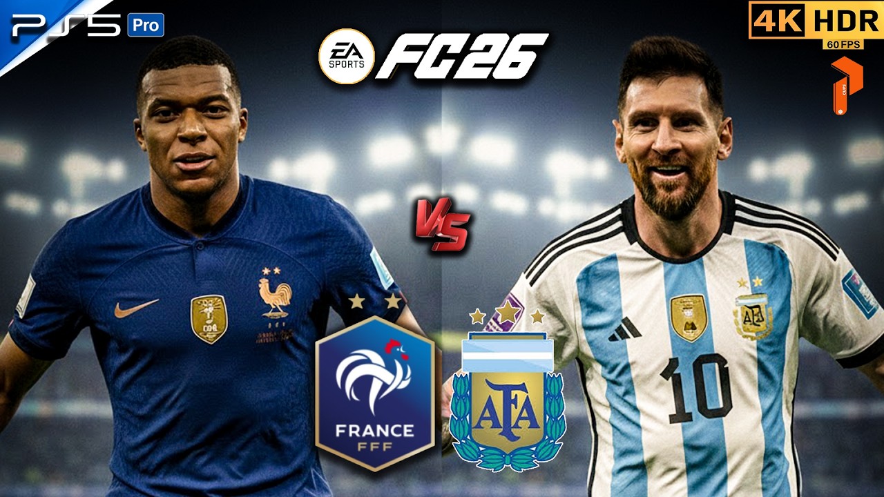 🎮 EA Sports FC 26—PS5 4K HDR Gameplay: France (Kylian Mbappé) vs Argentina (Lionel Messi) #fc26 #ps5