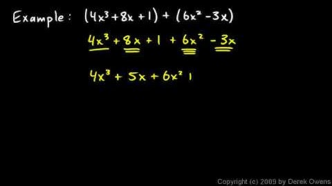 Prealgebra 10.2a - Adding and Subtracting Polynomials