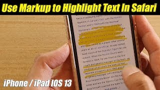 IOS 13: How to Use Markup to Highlight Text on a Webpage, Then Save or Print It | iPhone / iPad Wealth