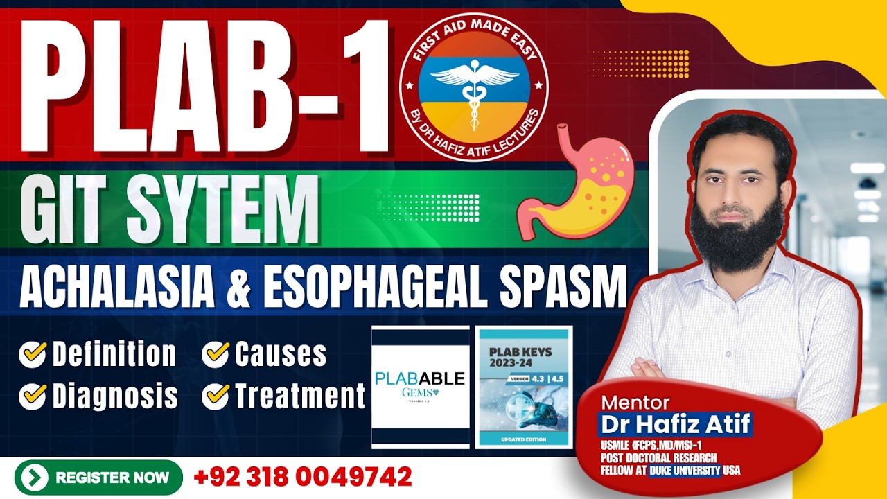 PLAB-1 SESSION | GIT System | Achalasia & Esophageal Spasm | FAME Platform | Dr Hafiz Atif