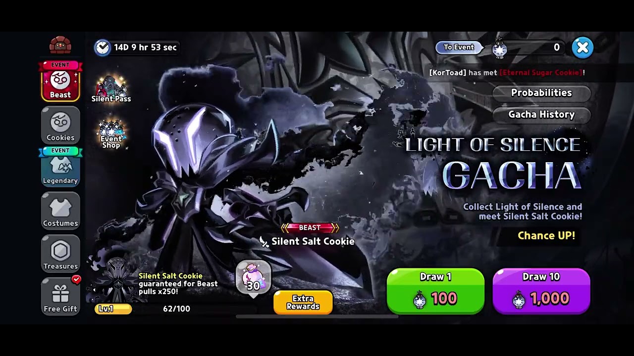 20 minute: Silent Salt Cookie Beast Gacha Loop for it to last as long as you want 