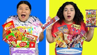 Japanese Snacks and Candy taste test Mary and Izzy
