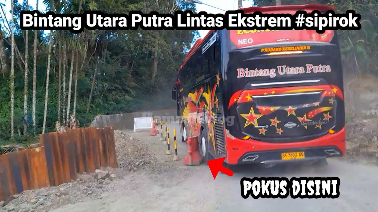 Aksi Driver Bintang Utara Putra di Lintas Sumatra di Beberapa Titik Tikungan Tanjam 