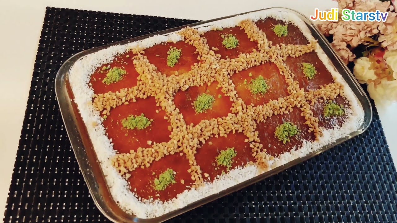 Revani-Dessert Rezept/türkischer saftiger Orangen-Grießkuchen mit ...