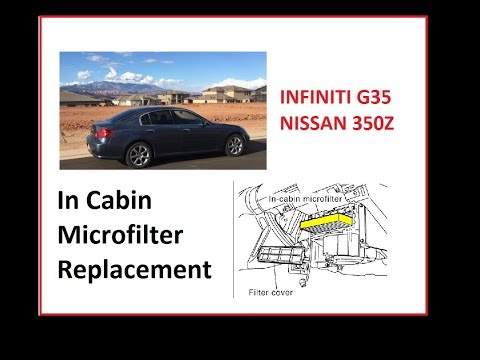 Infiniti G35 Cabin Air filter replacement DIY Microcabin air filter