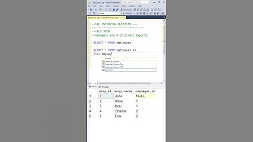Thumbnail of Data Analyst SQL Interview Question |Self-Joins Explained #dataanalysis #sql #sqlinterview