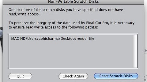 Non writable Scratch Disk Error -FCP (FINAL CUT PRO)