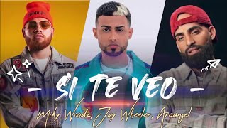 Arcangel, Jay Wheeler, Miky Woodz  -Si Te Veo - (Letra/Lyrics)