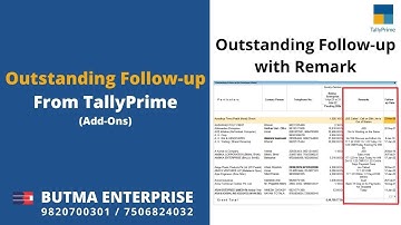 Outstanding Follow-up In TallyPrime