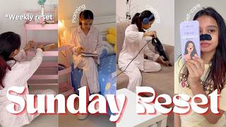 SUNDAY RESET ROUTINE🫧🍵|| cleaning, planning, selfcare || Cuddle Cloud