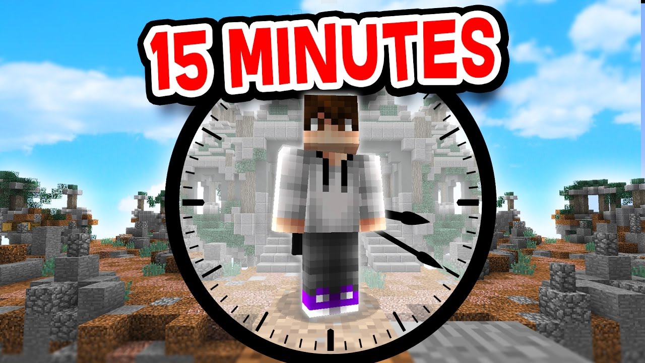 15 MINUTE CHALLENGE! (Minecraft Skywars)