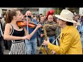 Crowd JOINS singing in Italian | Sarà Perché Ti Amo - Karolina Protsenko &amp; Daniele Vitale Sax
