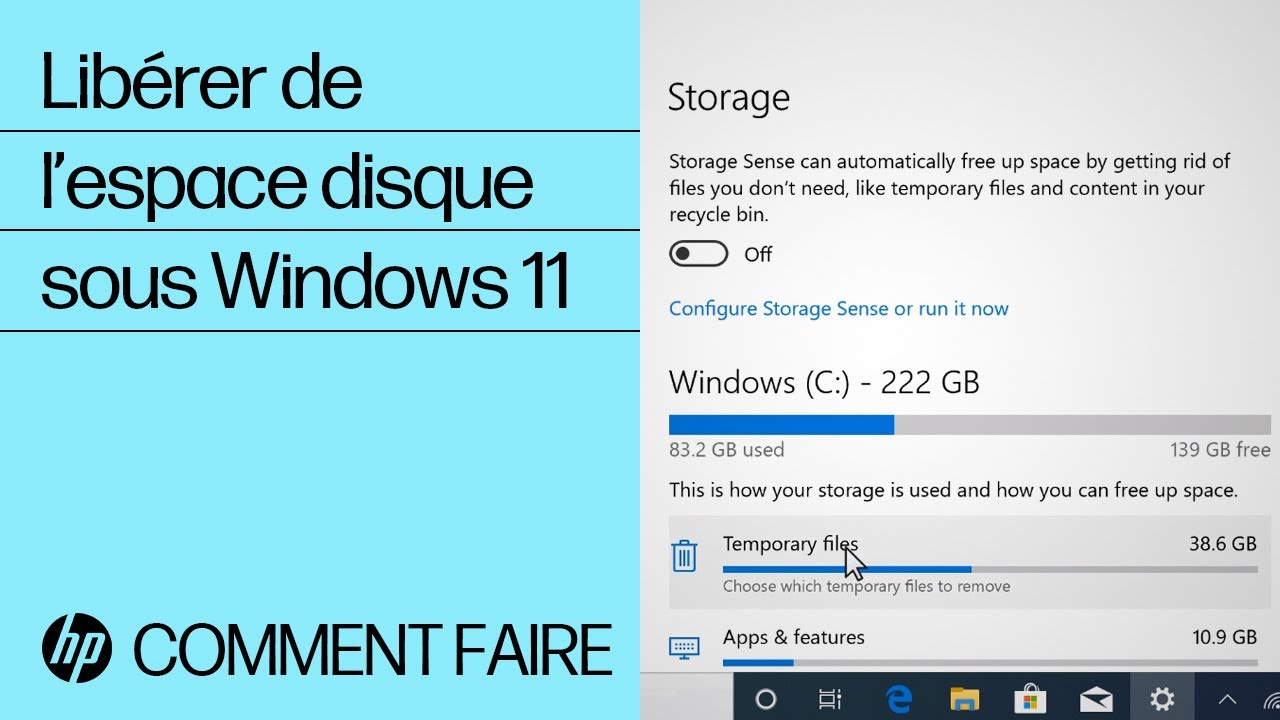 Comment libérer de l’espace disque dans Windows 11 | HP Support - YouTube