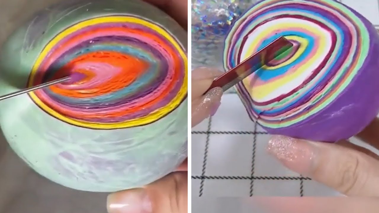So Satisfying ASMR Video of Adhesive Rainbow Tape Ball (No Music