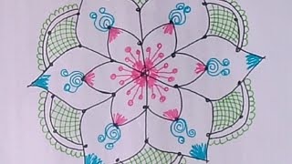 Apartment Rangoli || simple Rangoli for Beginners