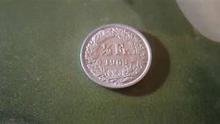 Монета 1/2 франка 1963 Швейцария Серебро