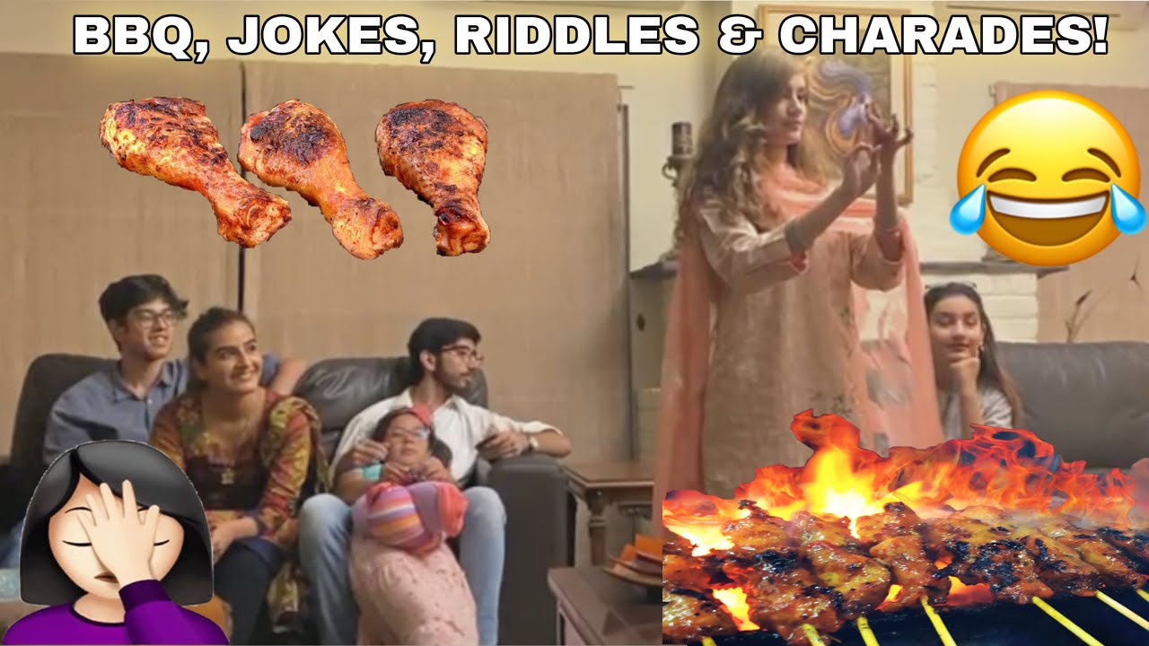 FUN BBQ NIGHT! Charades, riddles and jokes! #vlog #fun - YouTube
