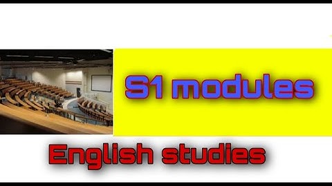 الدورة الأولى في الكلية-English studies:S1 modules