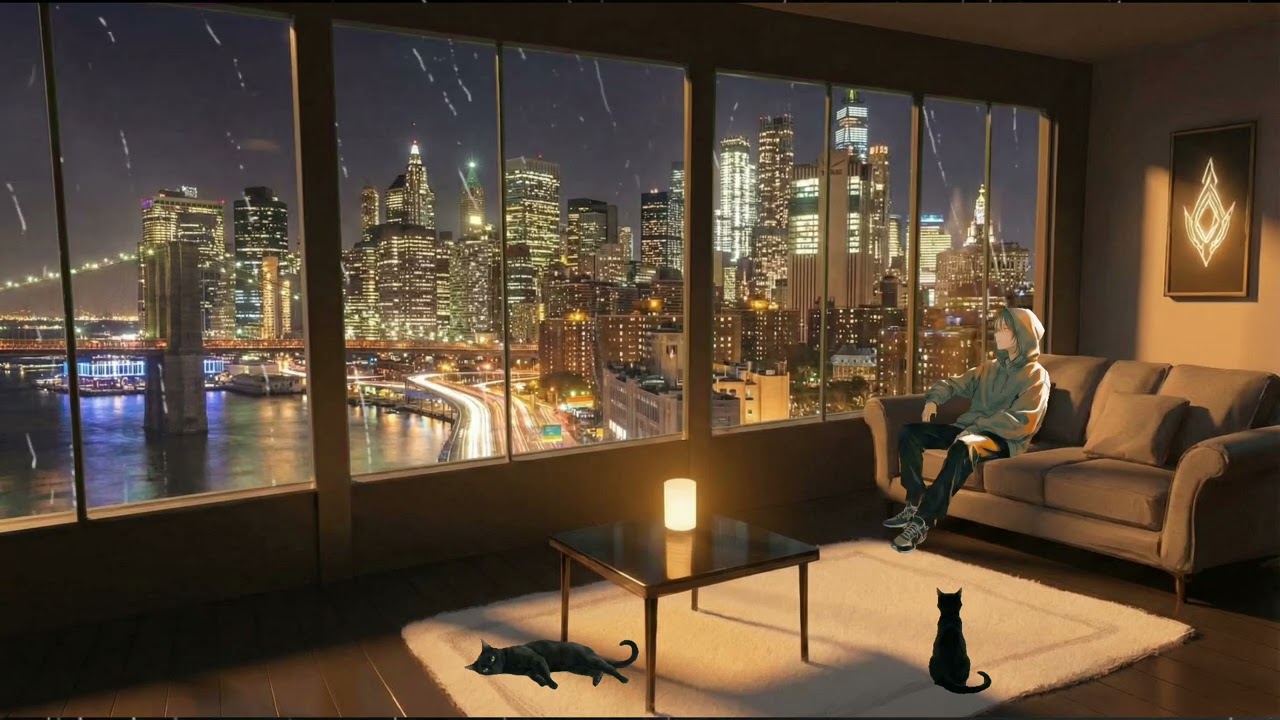 10:17 PM Rain 🌧 Cozy Night Lofi Room Ambience for Deep Sleep & Relax