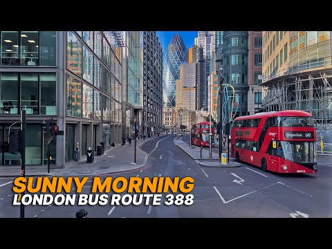 Stratford East London to London Bridge early morning double-decker bus ride - Bus Route 388 🚌