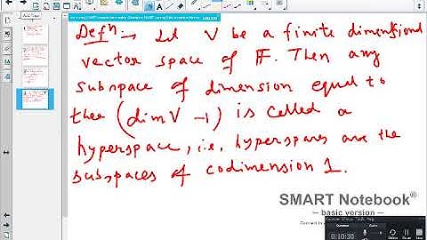 MA412, Lecture no  11 (Hyperspaces and Annihilator) by Tapas Chatterjee, IIT Ropar