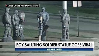 LOOK: Touching Photo Captures Young Boy Saluting Soldier's Statue at Wisconsin Memorial