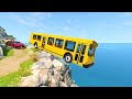 BeamNG.drive | School Bus on Dangerous Cliff Roads | 😱 Extreme Crash Test | EP 54