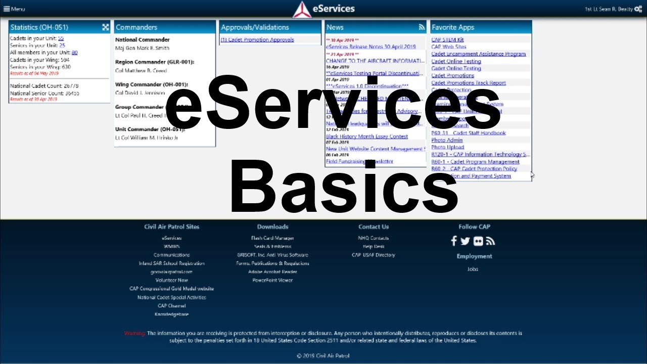 Civil Air Patrol EServices Basics YouTube