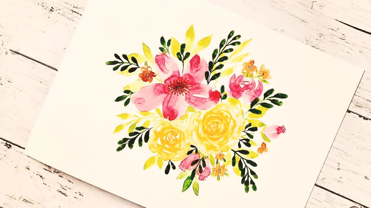 Easy loose watercolor flowers painting for beginners - YouTube