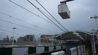 【豪雨の元住吉駅】都営6300形6335編成　各停日吉行き　元住吉駅発車