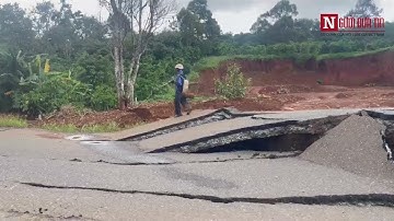 Đường tránh QL20, Tp.Bảo Lộc sạt lở do mưa lũ