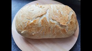 Idealny   chrupiący   domowy chleb - bardzo łatwy - prosty przepis - krok po kroku jak zrobić