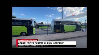 Kocaeli̇de 29 Eki̇mde Ulaşim Ücretsi̇z