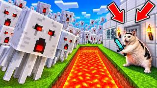 Ghasts VS Secure House With Cats In Minecraft