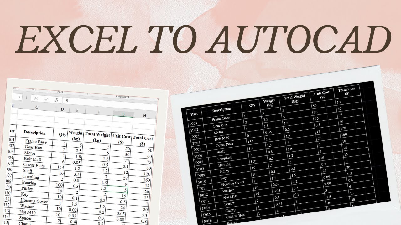 How to Convert Excel to AutoCAD | Automated DATA Analysis in AutoCAD ...