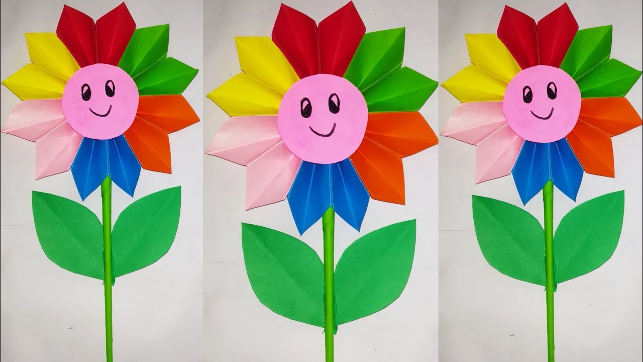 Diy beautiful smile paper flower making|flower making with paper|diy craft|